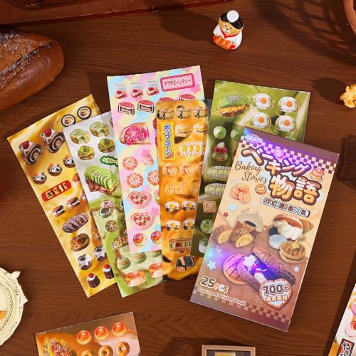 Image of Girl's Japanese Retro Sticker Book, Food and Daily Life Theme - 700+ Cute Old Showa Style Foodie Stickers, for DIY Scrapbooking Journaling Handbook Decoration