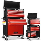 MASKO® Carro de taller con maletín incluido, rojo