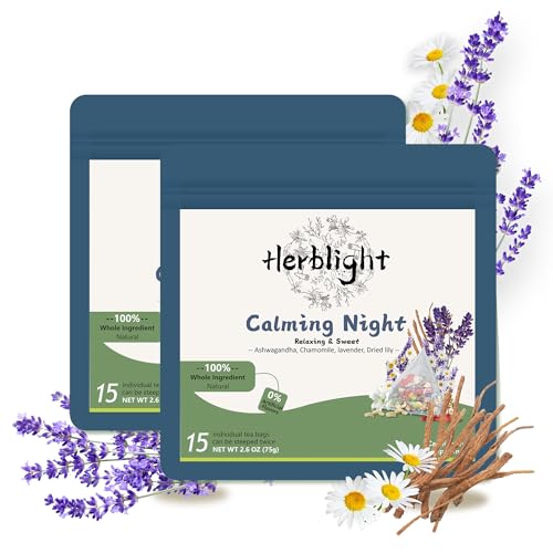 HerbLight 2 Pack Sleep Tea for Bedtime Extra Strength with Organi...