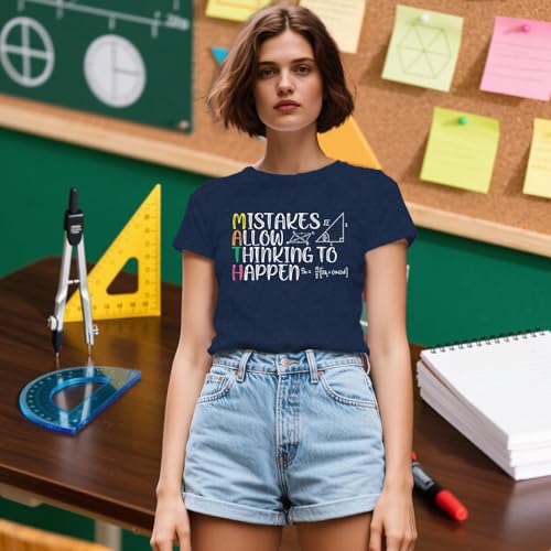 Womens Math Teacher Shirt Teaching Letter Print Tshirt Math Teacher Life Tee Tops4