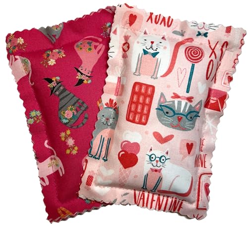 Johnson Pet Products Catnip Pillows Two Pack - Handmade in The USA (Pink)