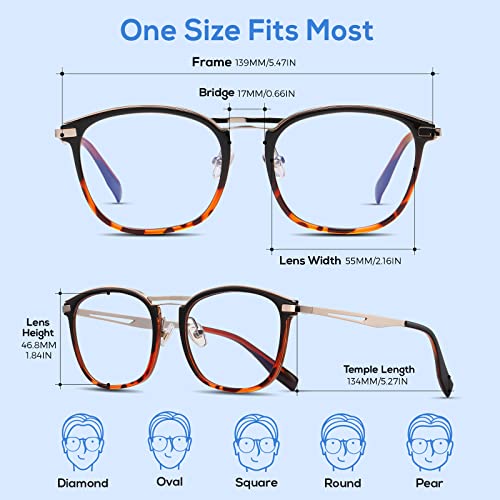 Image of DUCO Blue Light Blocking Glasses For Men Blue Ray Glasses Oversized Computer Glasses Retro Square Fashion Eyeglasses 5223