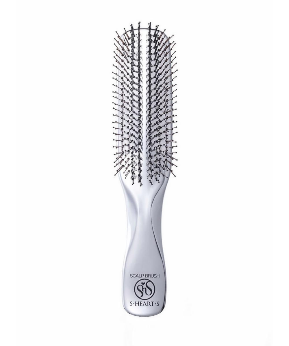 S-HEART-S Scalp Brush Plus Long Silver