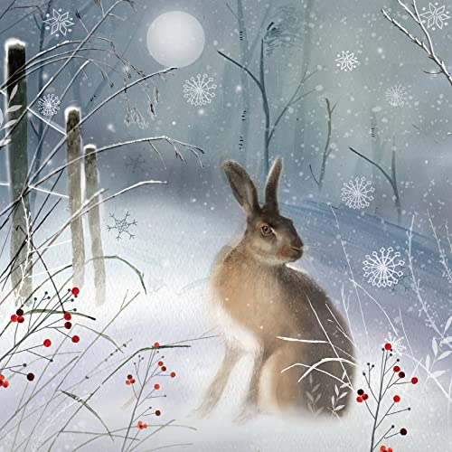 GBCC Charity Christmas Cards Pack of 8 - Festive Hare in the Snow - Premium Quality Greeting Cards Multipack with Envelopes - Supporting The Multiple Sclerosis Trust
