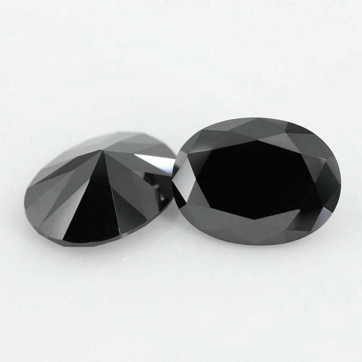 Cuentas sueltas de espinela natural negra, forma ovalada, forma de pera, para hacer joyas DIY (forma ovalada, 6 x 8 mm, 50 unidades)
