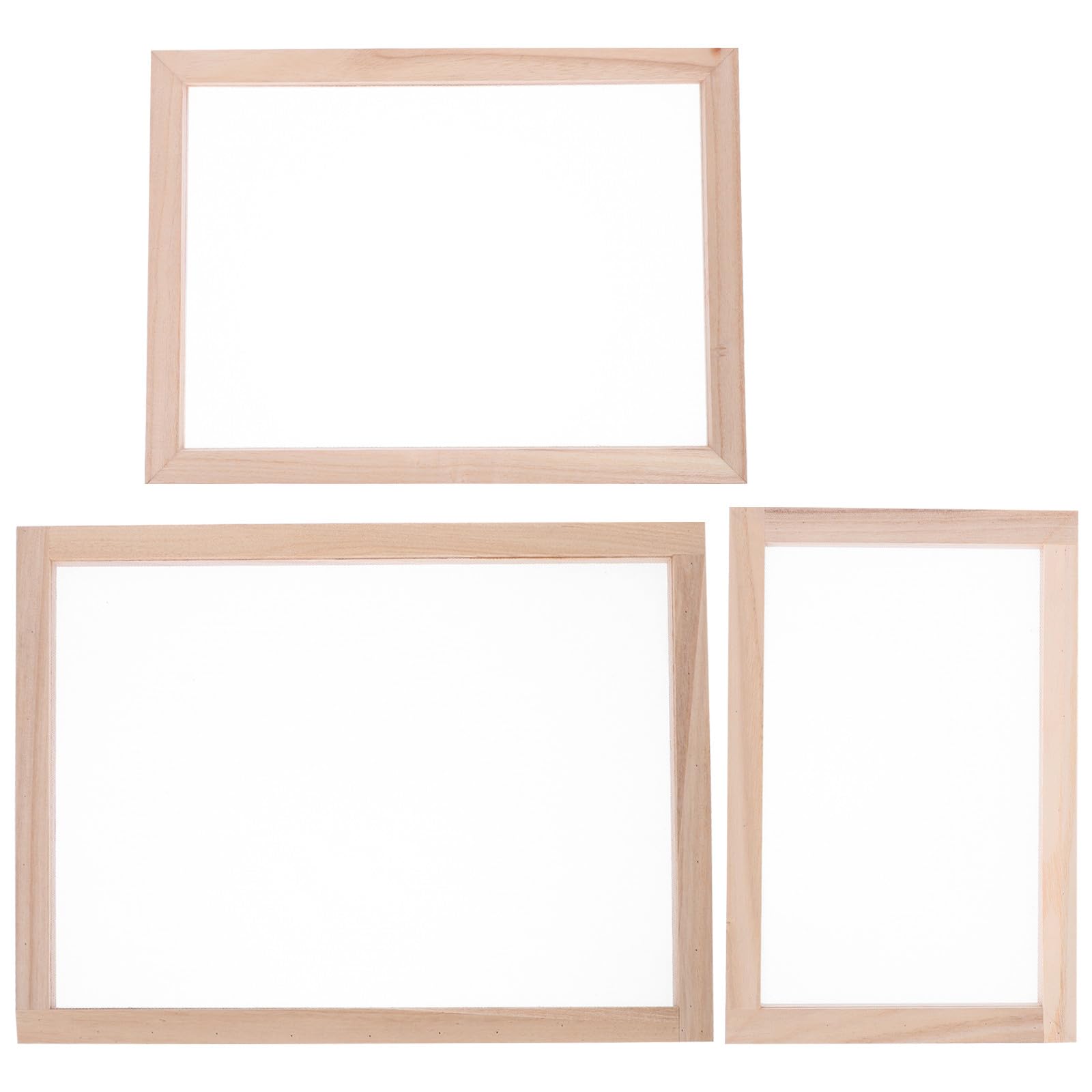 3 Moldes de Madera para Hacer Papel con Malla Resistente Tamaños 20X30 CM 25X34 CM y 30X40 CM Marco para Fabricación Artesanal de Papel Reciclado Manualidades y Flores