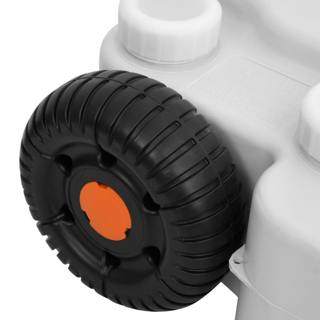 vidaXL Réservoir d'eau à roulettes pour Camping, Bidon d'eau Portable avec Poignée, Récipient à Eau de Voyage, Stockage d'eau Toilette de Camping-Car, 30 L Gris PEHD