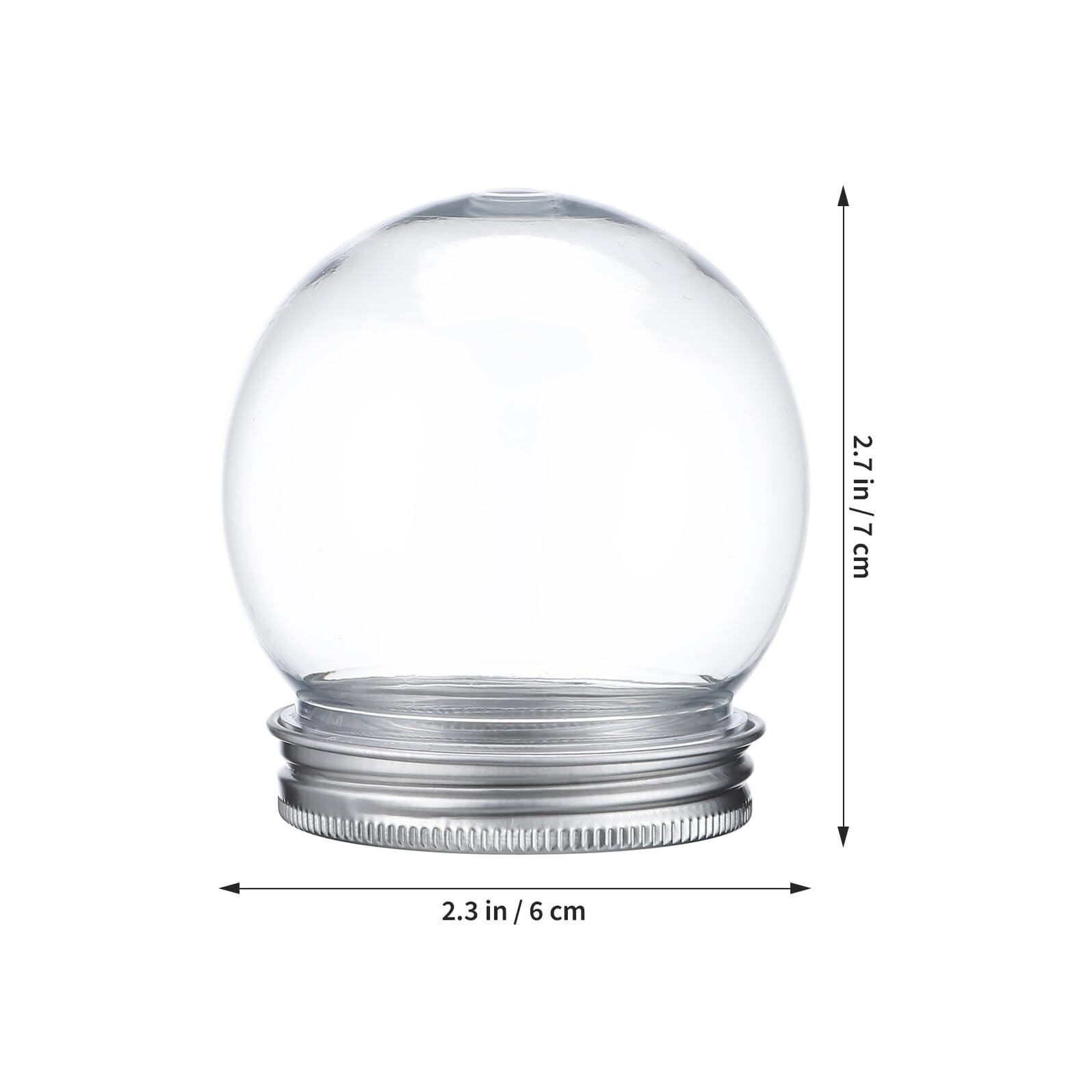 Bolas de Nieve de Plástico Transparentes DIY 150 Ml Tapa de Rosca de Aluminio 10 Piezas para Decoración Navideña, Manualidades y Relleno de Dulces