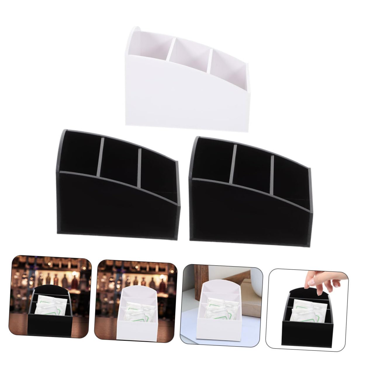 COLLBATH 3 Piezas Caja De Almacenamiento De Paquetes De Condimentos Para Sobres De Té Organizador De Bolsas De Té Unidades Material De Acrílico