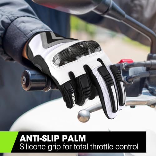 Image of WTACTFUL Lightweight Motorcycle Gloves for Men Women Touchscreen Summer | Carbon Knuckle Protection, Breathable & Anti-Slip for Motorbike Dirt Bike Cycling Motocross MTB ATV Cruising Casual