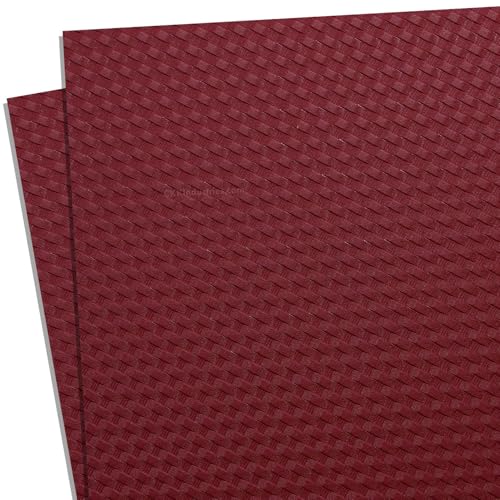 HOLSTEX Thermoform Sheet - (Basketweave Texture) - (.080 Thickness) - (8in x 12in Sheet) - (Blood Red) - (2 Sheets) - for Holster Making, DIY Cosplay, Airsoft Armor