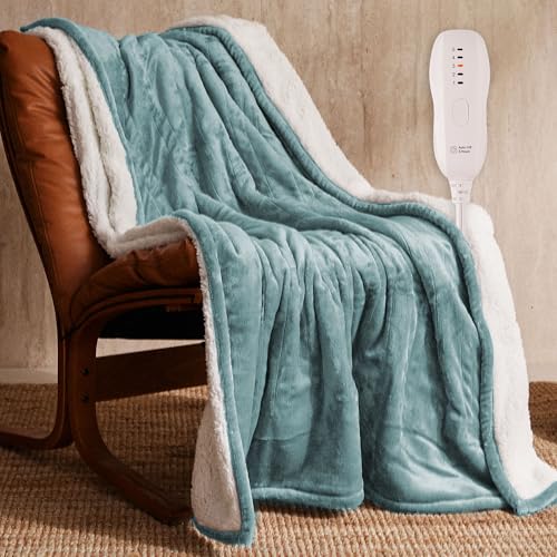 JET'S HOME Heated Blanket 50'x60' - ETL Certified Flannel Electric Blanket Machine Washable Heating...