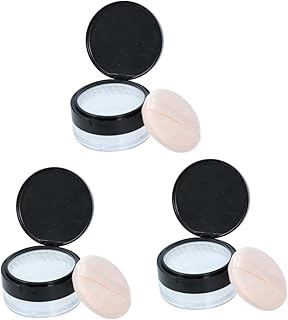 FRCOLOR 3 Pcs Recipientes De Maquiagem Vazio Recipiente De Pó Solto Com Caixa De Pó Compacto De Maquiagem Puff Caixa De Pó Solto Com Recipiente De Pó De Maquiagem Puff Caixa De Pó Vazia