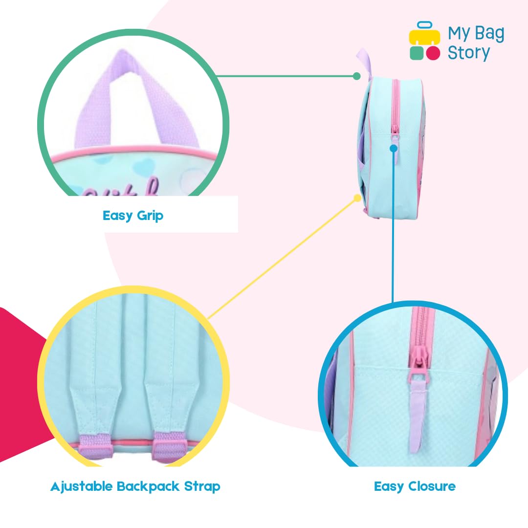 mybagstory - Plecak - Stitch - Niebieski - Dzieci - Szkoła - Przedszkole - Przedszkole - Żłobek - Tornister dziewczęcy - Rozmiar 29 cm - Regulowane ramiączka - Pomysł na prezent