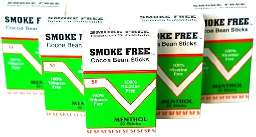 Miniatura 8 de Smoke Free Cigarrillos de hierbas sin tabaco y sin nicotinapalitos de grano de cacao 10 paquetes de sabor mentol