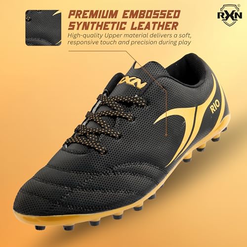 Image of RXN Men's Turbo Football Studs | Lightweight & Durable Cleats Football Shoes | Superior Traction for All Pitches | Premium Comfort & Performance for Every Match