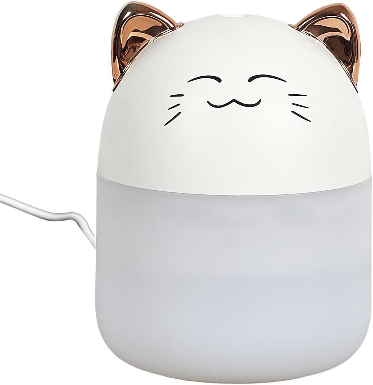 Home Deco Factory VE6082 Led’Kawaii Cat Diffusore di oli essenziali, Design adorabile, Illuminazione LED multicolore, Ideale per la casa, Atmosfera rilassante, Dimensioni compatte, Design assortito