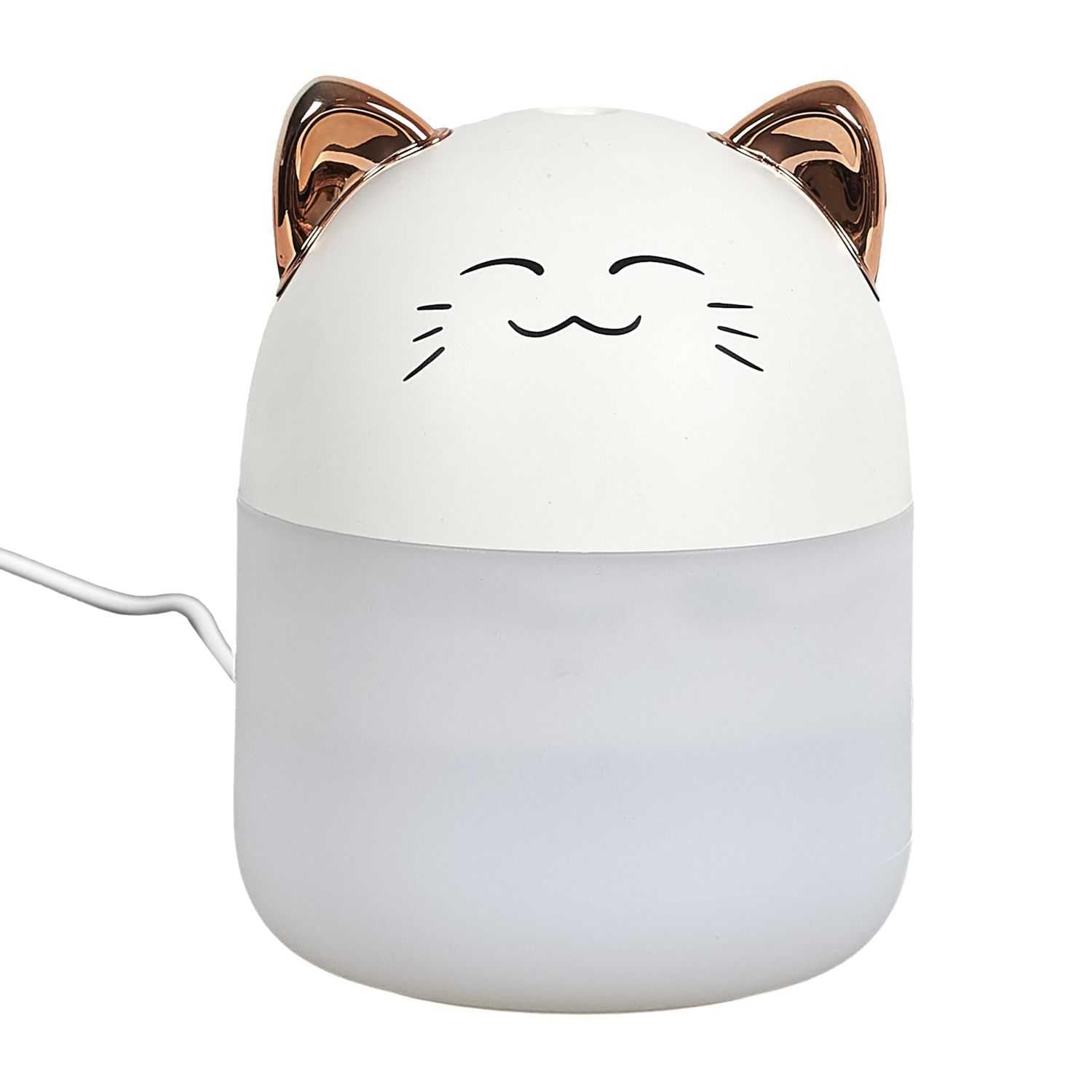 HOME DECO FACTORY, VE6082, dyfuzor olejków eterycznych Led'Kawaii Cat, uroczy design, wielokolorowe oświetlenie LED, idealne do domu, relaksująca atmosfera, kompaktowy rozmiar, różne wzornictwo