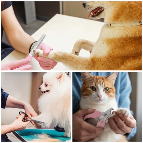 Image of Yaomiao Dog Brush Grooming Kit 9 Pcs Kit with Pet Nail Clipper and File Cat Grooming Deshedding Undercoat Rake Comb for All Breeds Sizes Promotes Healthy Skin Coat(Fresh Color)