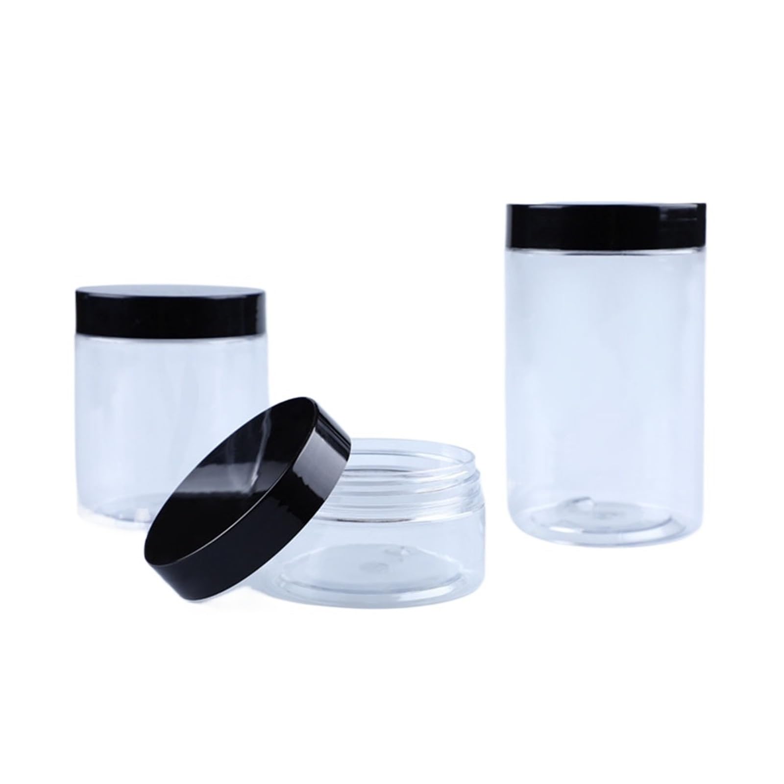 Face cream dispensing jar 20pcs Empty Cream Jar Transparent Cosmetic Container Lid Storage Makeup Bottle(Color1,20pcs,200ml)