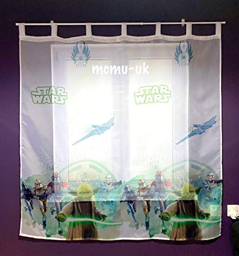 Polontex Disney Rideau à passants pour chambre d'enfant Motif Star Wars 75 x 160 cm