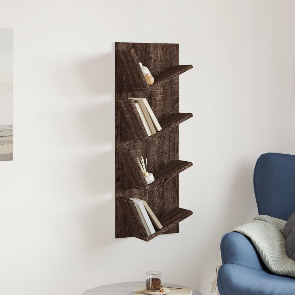 Homvdxl Floating Tree Bookshelf 4 Tier | Wall Mounted Bookshelf