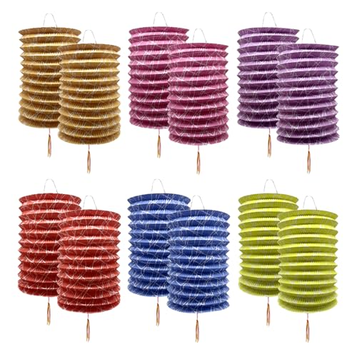 Papierlaternen Lampions, Papierlampion - Packung mit 12 chinesischen...