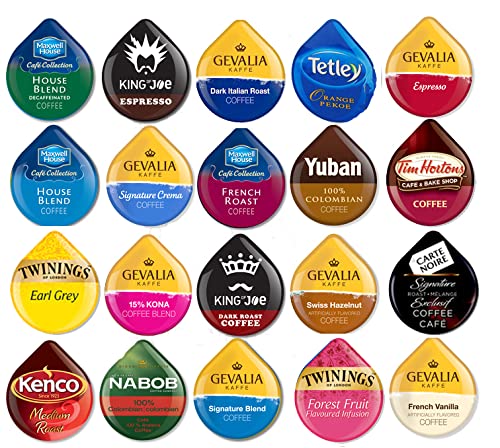 20 Tassimo T-Disc Variety Pack - a sampler of Espresso, Medium roast and other varieties