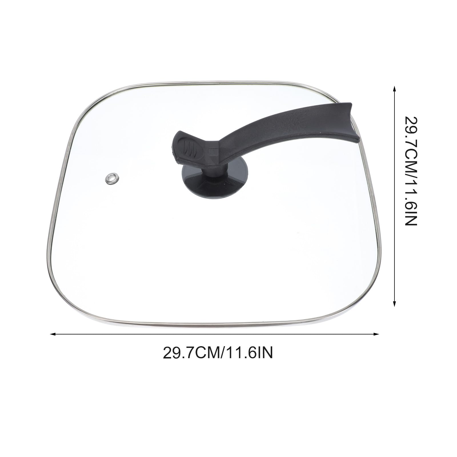 SHINEOFI Couvercle Carré en Verre 30 Cm pour Poêle Électrique Multifonction, Résistant la Chaleur, Accessoire Cuisine Pratique pour Usage Domestique
