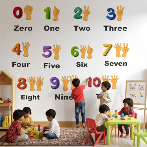 Image of StickMe Numbers 0-10 Kids Learning Wall Sticker, Premium Large 160x130cm | Multi Colour, Vinyl, Self-Adhesive, Peel & Stick, Nursery School Kinder Garden Baby