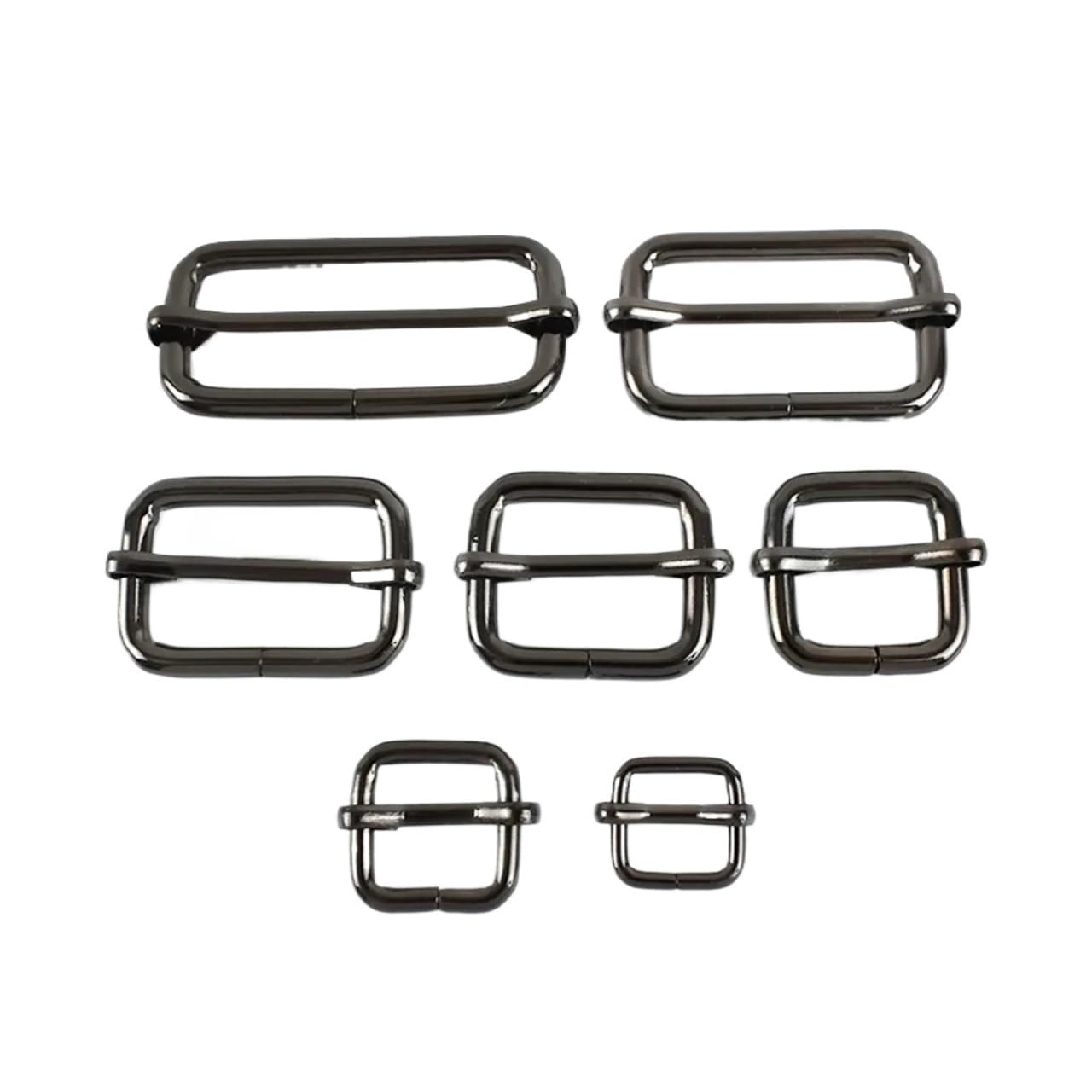 50 hebillas de cinturón de 20-38 mm, con pasador de rodillo, for correa de bolso, deslizadores metálicos, ajustadores de triple deslizamiento for bolso, bricolaje.