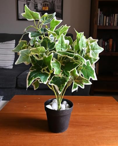 Best Artificial Hanging Plants for Your Home 20 Artificial English Ivy Plant, 48.3 cm, Green and White Variegated...