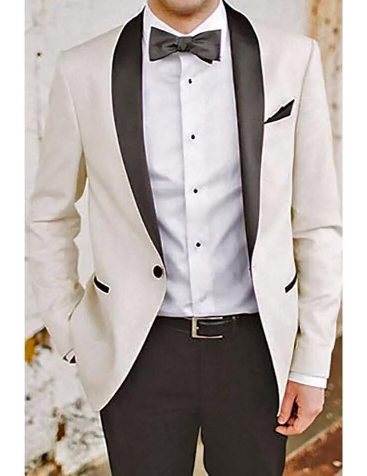Men's 2 Piece Slim Fit Tuxedo for Men One Button Blazer Jacket Wedding Prom Tuxedo Pants Set2