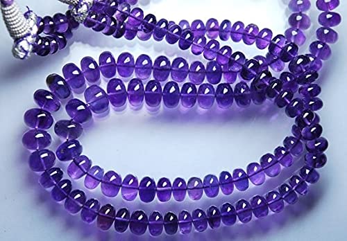 Améthyste naturelle d'Afrique en perles rondelles polies pour bijoux fins