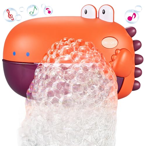 Image of Grechi Dinosaur Bath Toys for Toddlers, Automatic Bubble Machine with 12 Children’s Songs, Baby Bathtub Toys for Kids Age 1-3 5-7, Fun & Safe Bath Time Toys for Boys & Girls