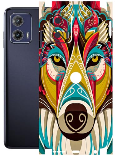 Image of AtOdds - Full Body Back Screen Guard Protector Film - Lamination Wrap Skin Sticker Compatible with Moto G73 (5G) | Scratchproof Matte Finish (Mighty Wolf)