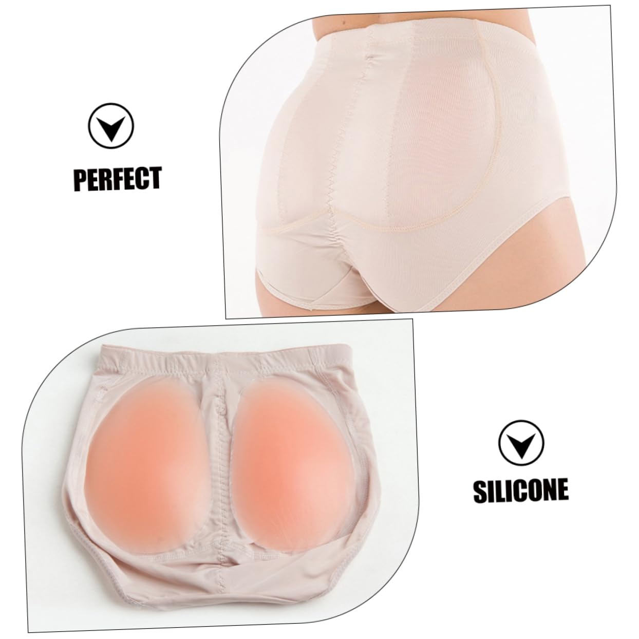 SHERCHPRY 2 pary silikonowych ochraniaczy na biodra, podnoszące pośladki, bielizna modelująca dla kobiet, body