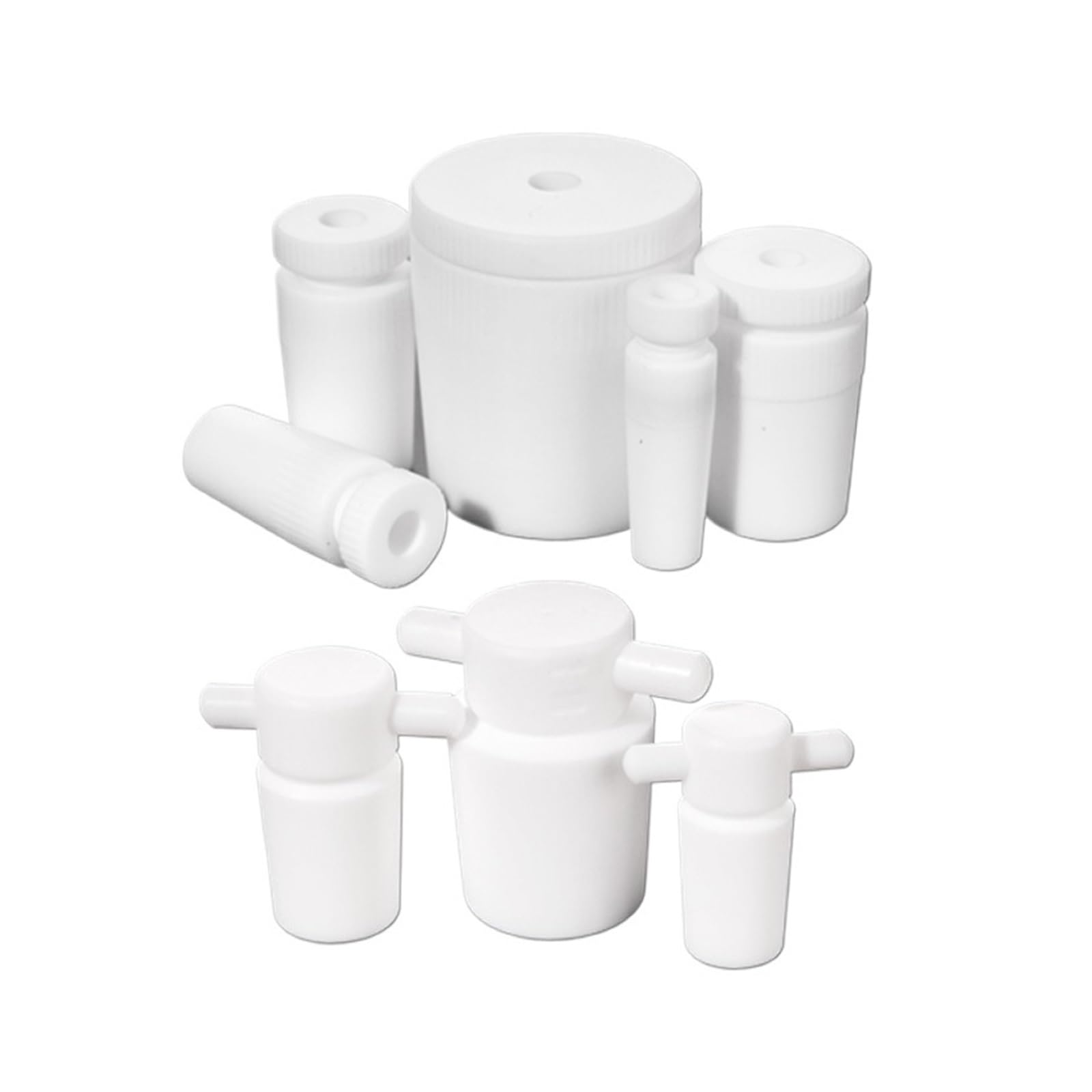 Tapón de manga agitadora de PTFE de 6 uds con mango, tapón sólido de boca estándar | Alto rendimiento de sellado(Type A 24)
