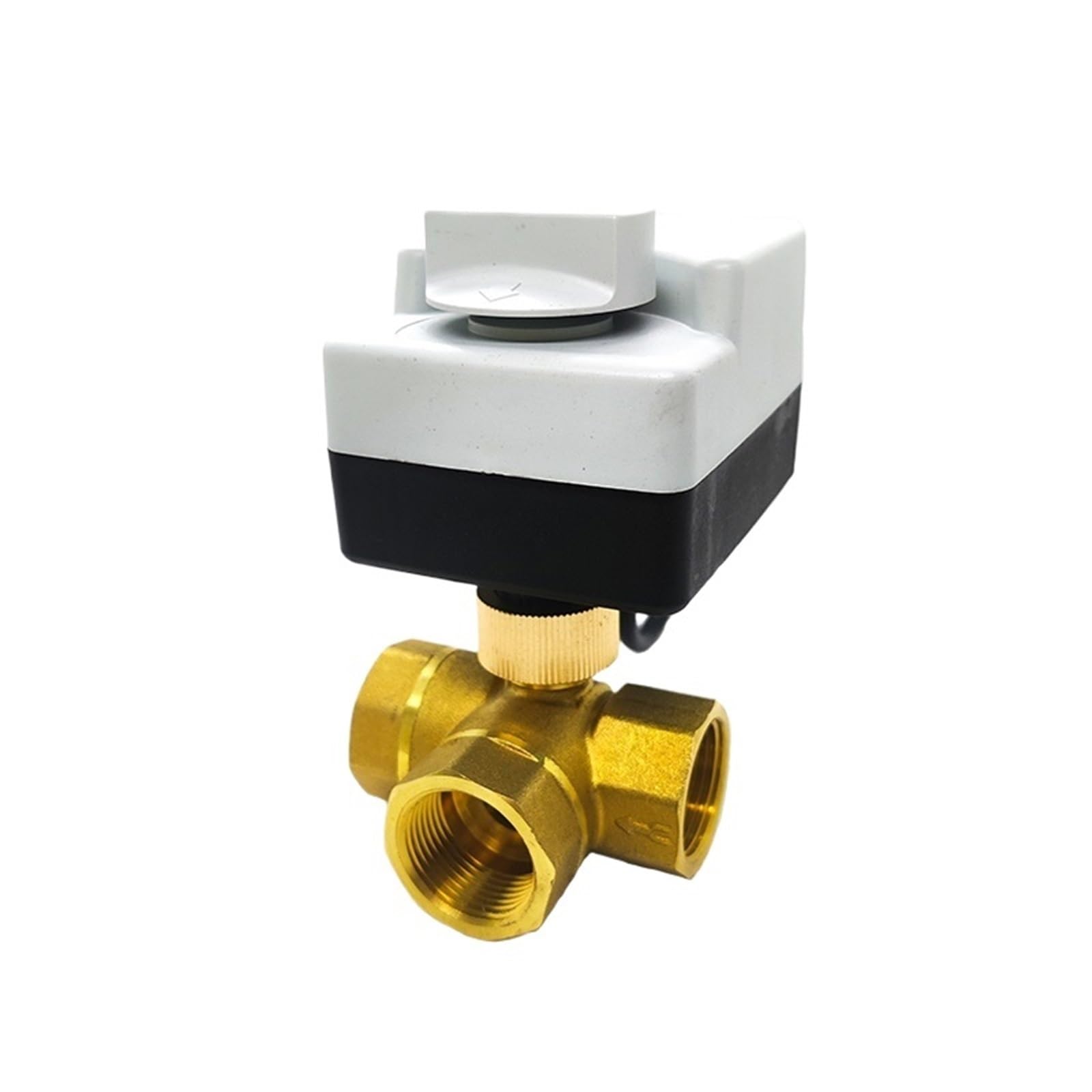 Valvola a Sfera elettrica in Ottone da 1/2 "1" 1-1/2 "Attuatore Elettrico a Tre Vie a Tre Fili a Due comandi con Filettatura Interna con Interruttore Manuale(0.75 inch)