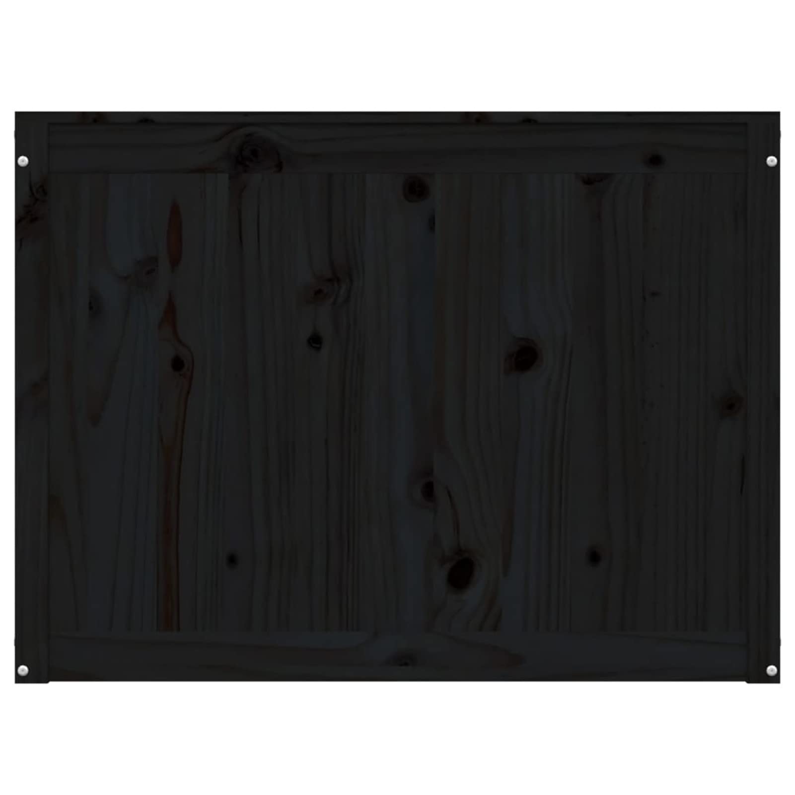 Homgoday Caja para la colada negra 88,5 x 44 x 66 cm madera maciza de pino, muebles, baúles y baúles, contenedor de jardín, porta herramientas de jardín, puf de exterior, baúl de exterior