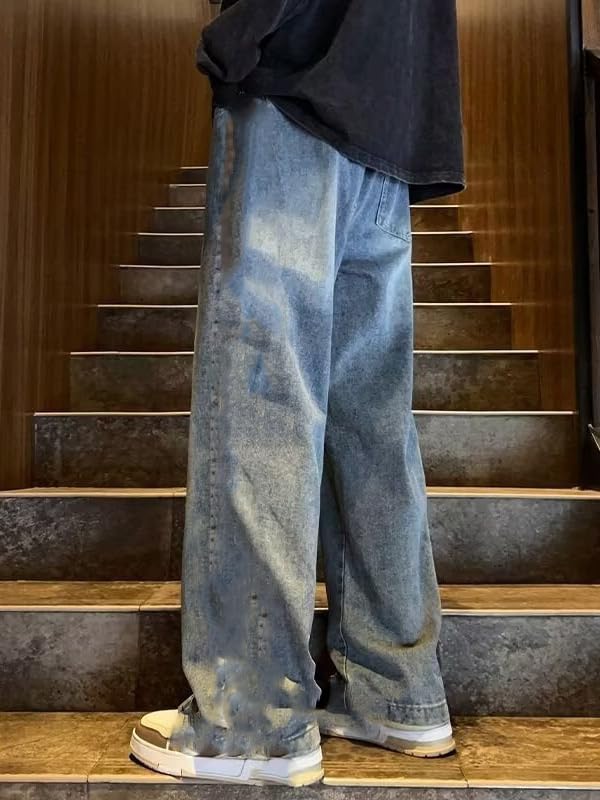 Men's American Straight-Leg Casual Jeans Loose Fit for Autumn2