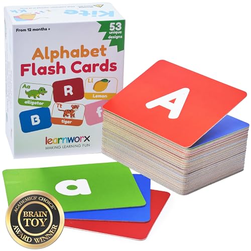 Image of Alphabet Flash Cards for Toddlers | Award-Winning | 52 ABC Flashcards for Baby & Kids|ABC Cards Kindergarten | Large Upper and Lower Case | Large A-Z Learning Letter Animal Flashcard for Ages 1,2,3&4