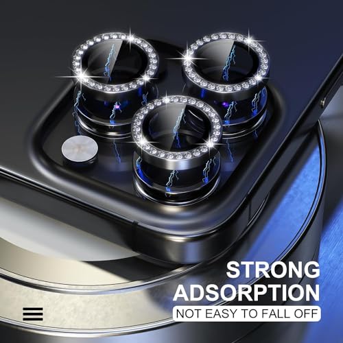 Image of inchiPhone 15 Pro / 15 Pro Max Camera Lens Protector Ring - Premium 9H Tempered Glass Lens Guard, Anti-Scratch, Anti-Drop, HD Clear Camera Lens Cover for Ultimate Protection and Durability inch Diamond Black