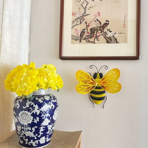 Liffy Metal Bee Wall Decor,Garden Hanging Decorations Outdoor,Indoor Room Glass Decorative Artwork,Yard Art Sculpture Ornaments Outside For Fence,Patio,Porch #TOP5