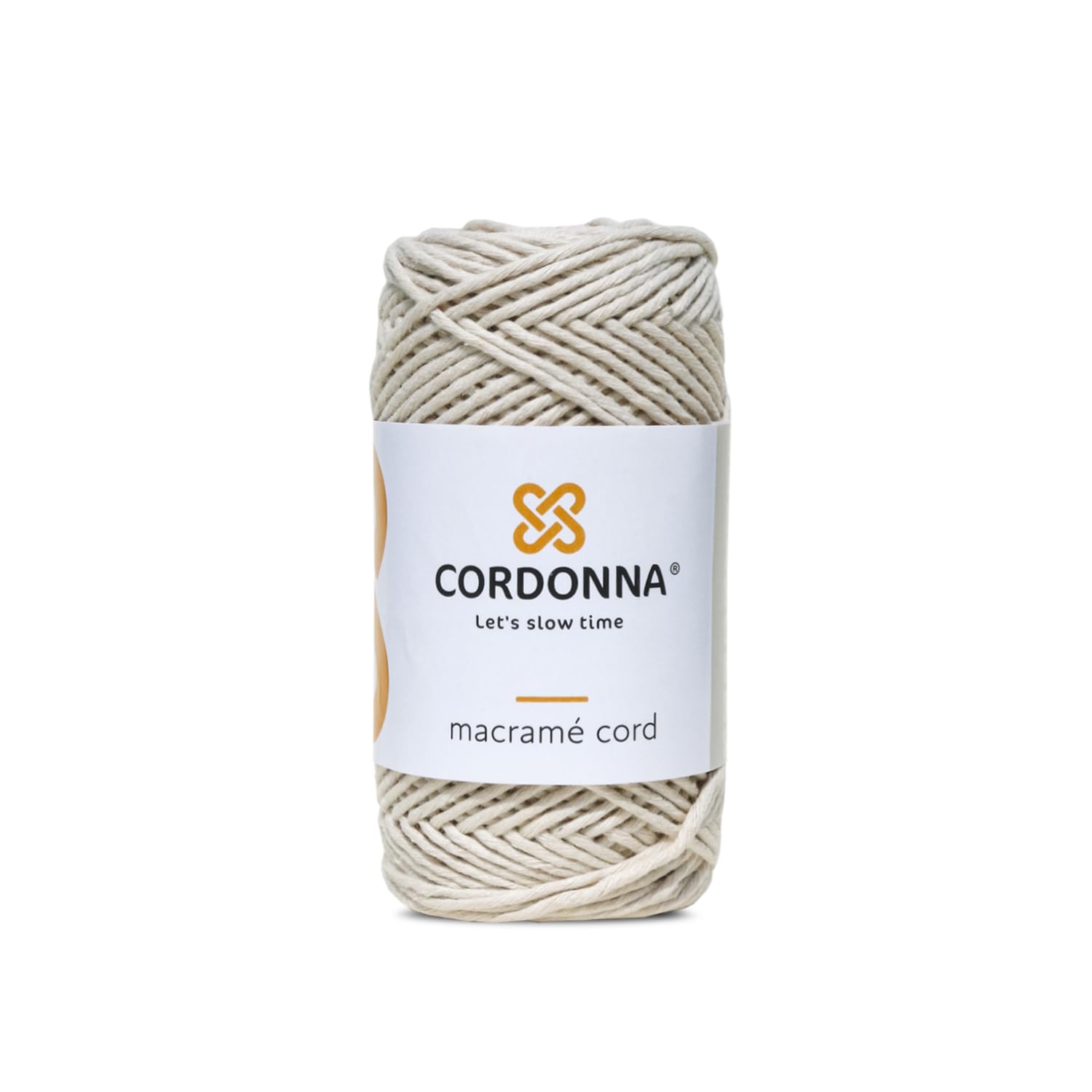 2mm Macrame Cord Cotton with 25 Threads | 100m Twisted Macrame Twine for Crafts | Colored Cotton Rope String for Crafts, Wall Hanging and Plant Hangers | Macrame Supplies | Cordonna | Light Beige