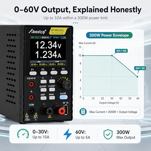 Image of DC Power Supply Multimeter, 60V 10A 300W Switching Power Supply 110V Input
