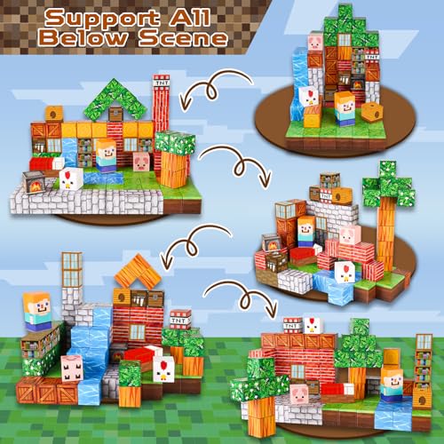 Goody King Magnetic Blocks |100PCS Magnetic Building Cube Game, Constructions Toys for Boys & Girls Age 3-4, 5 6 7 8 9 10, STEM Montessori Stacking Toy, Sensory Tiles Building Birthday for Toddlers - Image 4