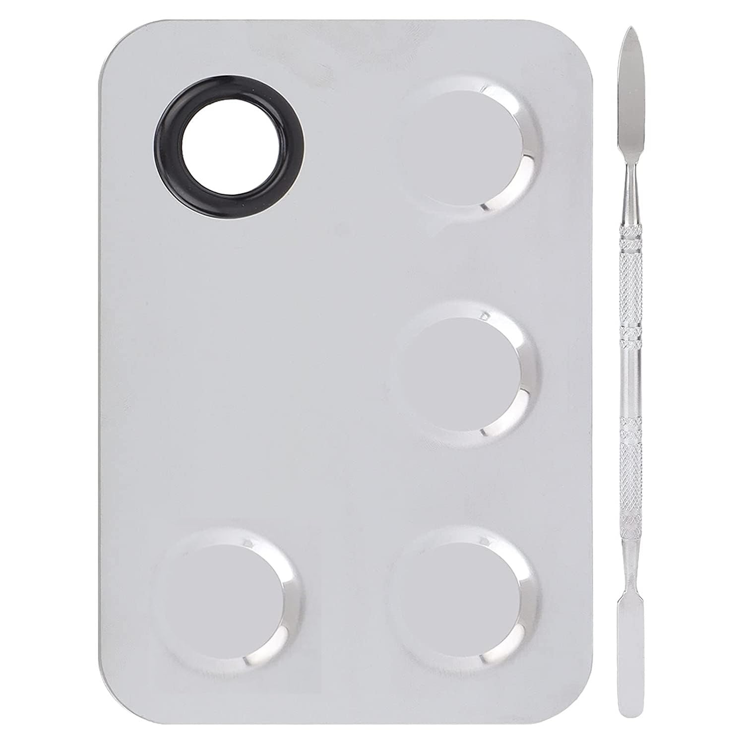 Elecsera Best Premium Quality Stainless Steel Cosmetic 3 Dip Makeup Mixing Plate ()-picture-10
