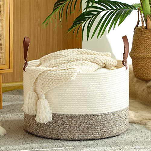 image for KAKAMAY Large Blanket Basket (20