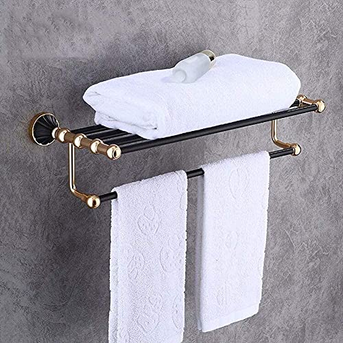Porte-serviettes double en aluminium pour rangement chic de salle de bain